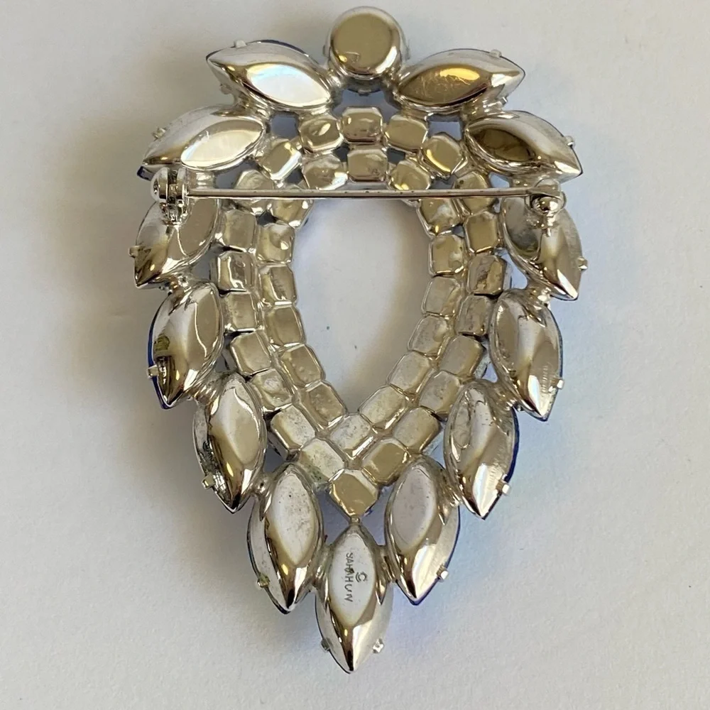 Aurora Borealis Blue Rhinestone Brooch Sarah Coventry Juliana D & E‎ Vintage Pin